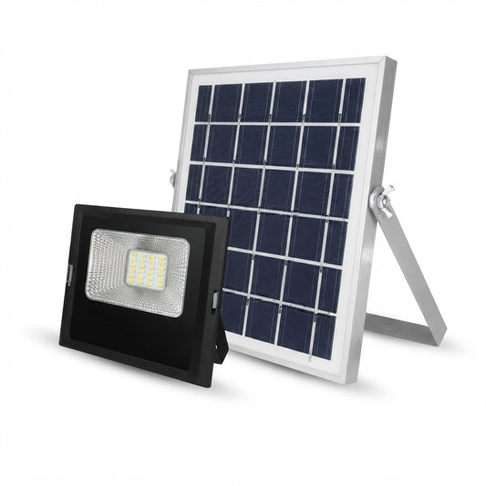 Reflector solar LED JT- de 10W con y control remoto, vista de producto sobre fondo blanco