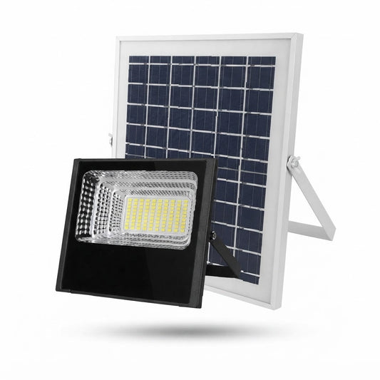 Reflector solar LED JT- de 150W con panel integrado, vista de producto sobre fondo blanco