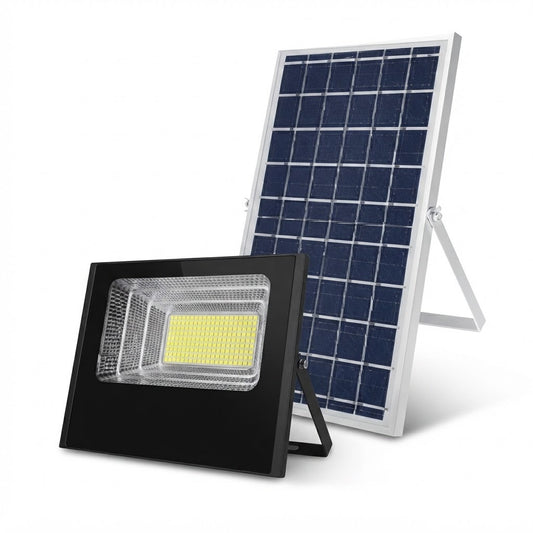 Reflector solar LED JT- de 400W con control remoto e, vista de producto sobre fondo blanco