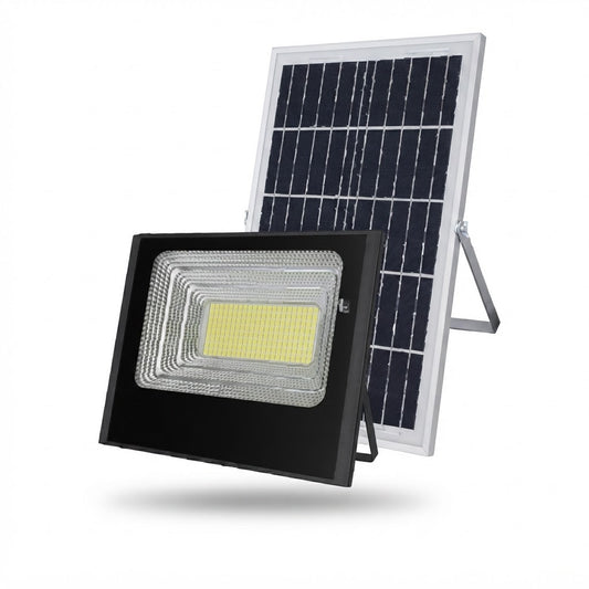 Reflector solar LED JT- de 600W con control remoto e, vista de producto sobre fondo blanco