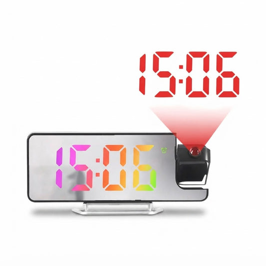 Reloj Digital de Mesa AC- con Proyector de Hora y LED de Colores, vista de producto sobre fondo blanco