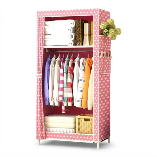 Ropero de tela WACO 8870 color Rosado