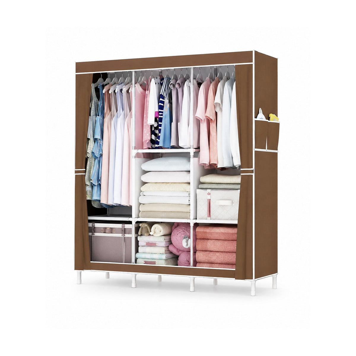 Ropero WACO 88130-4 Marrón 130x45x175cm de WACO, producto centrado sobre fondo blanco