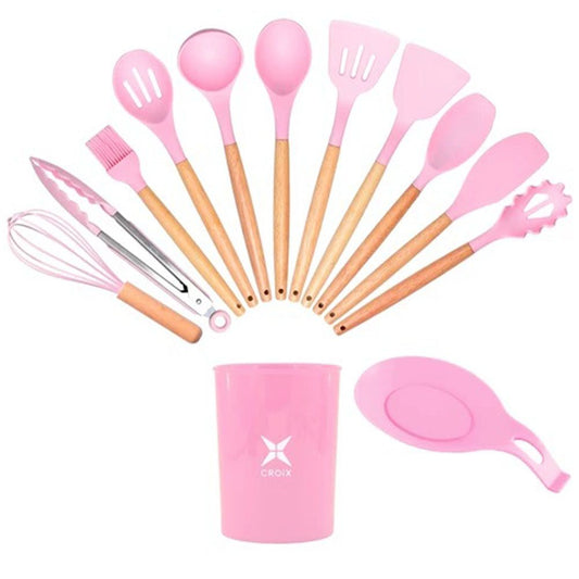 SET DE Utensilios DE Cocina Croix DE 13PCS ROSA CMU -008