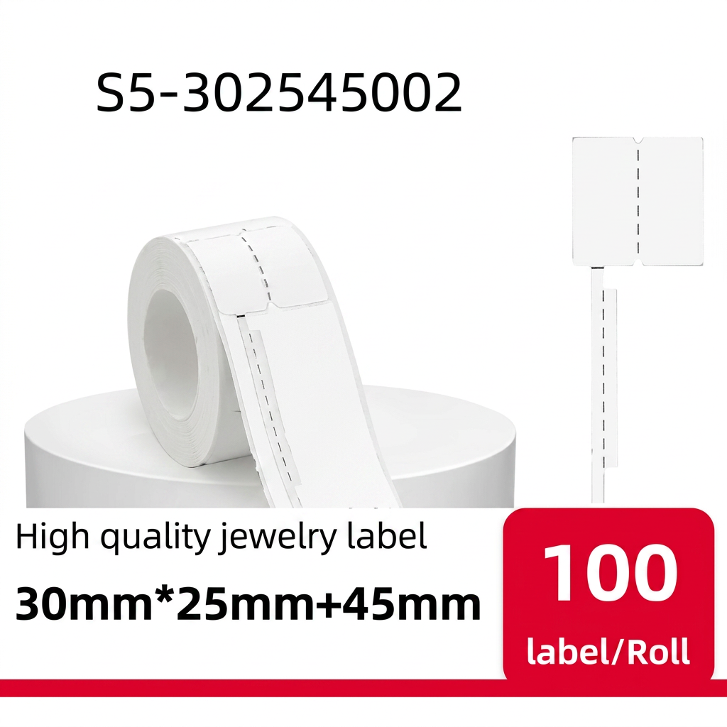 Etiqueta Térmica para Joyería mancuerna 30x25+45 mm blanca SATE S5-302545002