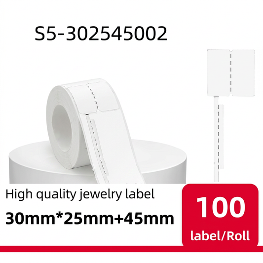 Etiqueta Térmica para Joyería mancuerna 30x25+45 mm blanca SATE S5-302545002