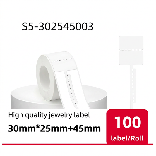 Etiqueta Térmica para Joyería mancuerna 30x25+45 mm blanca SATE S5-302545003