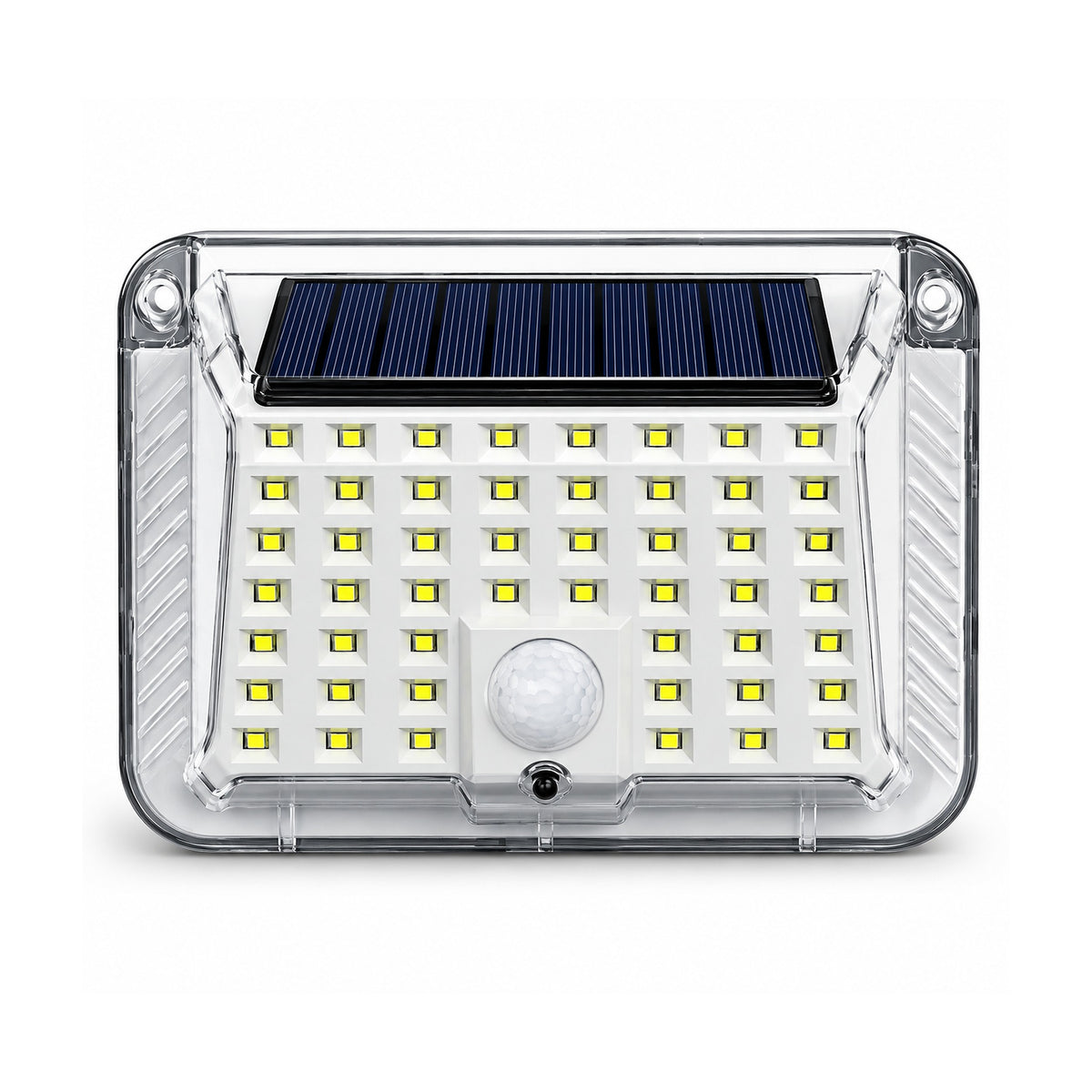Lámpara Solar LED JT-90DBD IP66 sobre fondo blanco, vista completa del producto