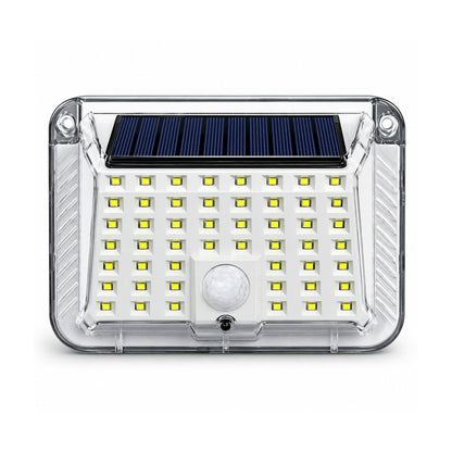 Lámpara Solar LED JT-90DBD IP66 sobre fondo blanco, vista completa del producto