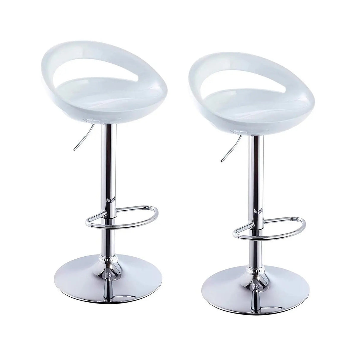 Set de 2 Sillas Butaca Bar SP-01 Blancas sobre fondo blanco, vista completa del producto