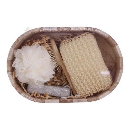 Set de baño de regalo en canasta 25 x 18 cm