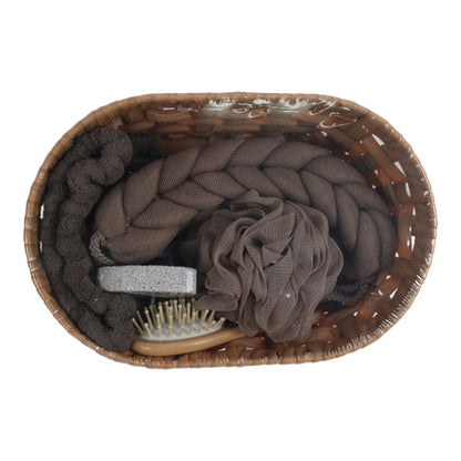 Set de baño de regalo en canasta ovalada 30 x 19 cm