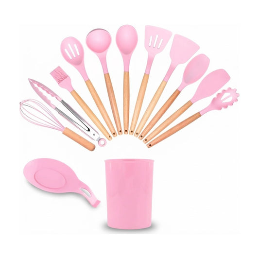 SET DE Utensilios DE Cocina Croix DE 13PCS ROSA CMU -008 sobre fondo blanco
