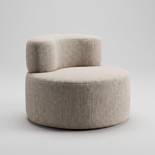 Sillón redondo lounge beige lino SATE 003-SF00501F