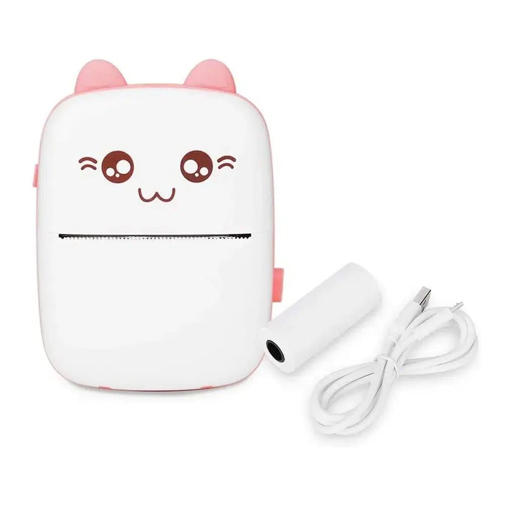 Mini Impresora Térmica A-DV903 – Blanco/Rosado