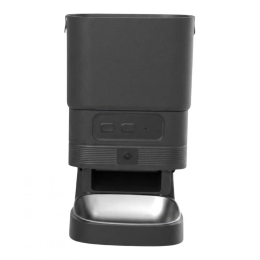 Alimentador automático para mascotas SATE XR-04 de 4 litros con cámara, color negro