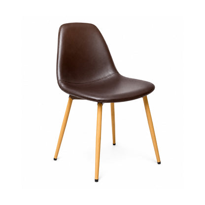 Silla Level Charla 1111 Marrón con Base de Madera de LEVEL, producto centrado sobre fondo blanco