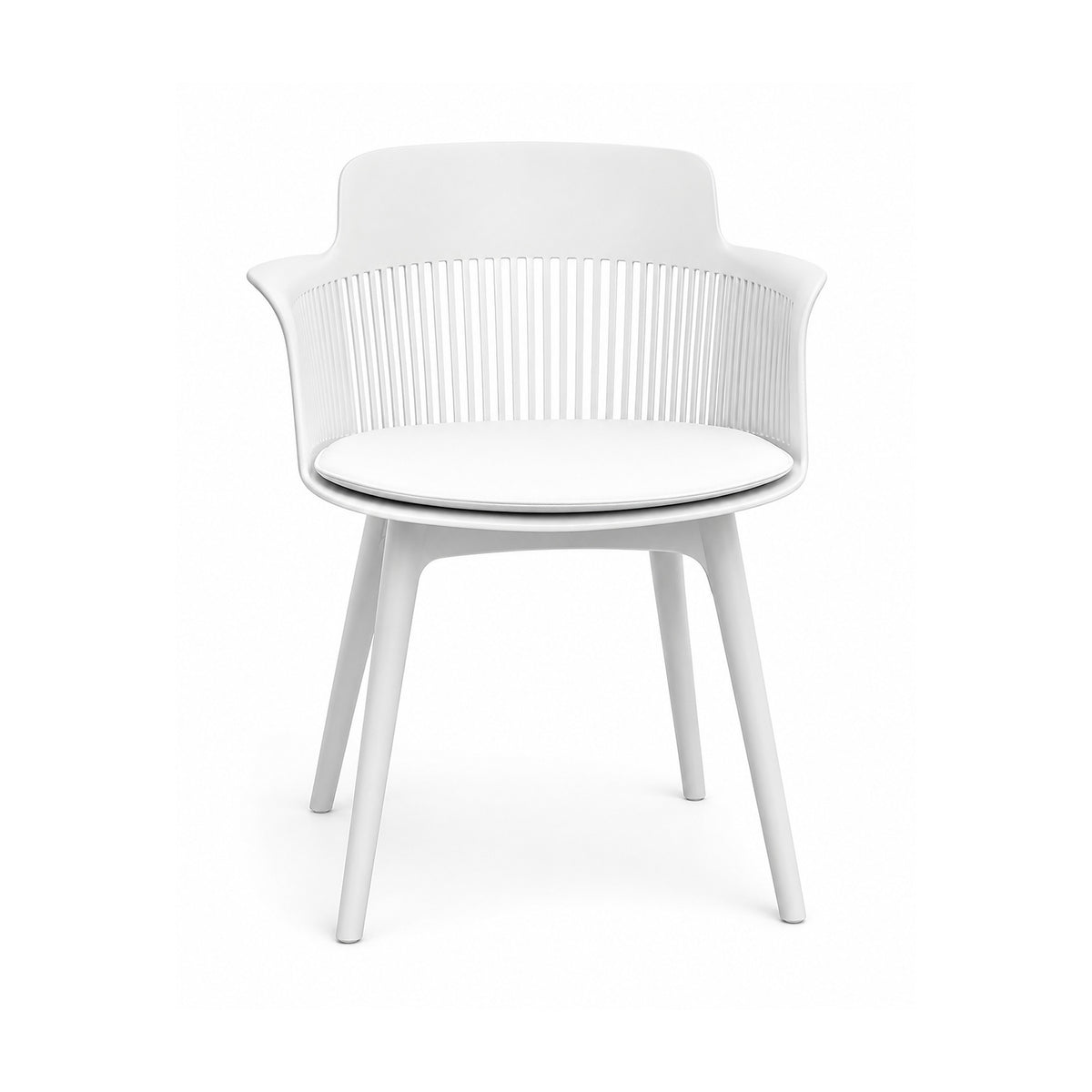 Silla Level Mena 1123 Blanca con Almohadilla de PU de LEVEL, producto centrado sobre fondo blanco
