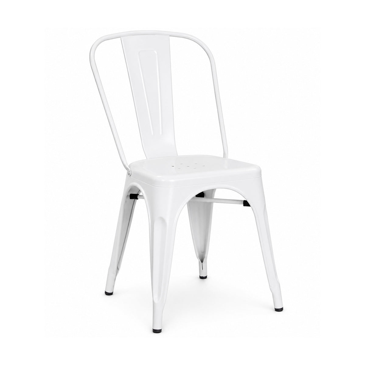 Silla Tolix Level con Respaldo Blanca de LEVEL, producto centrado sobre fondo blanco