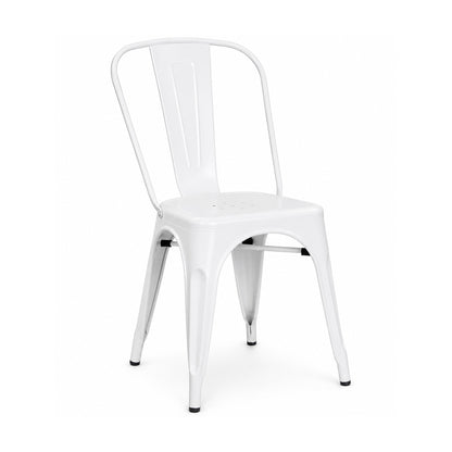Silla Tolix Level con Respaldo Blanca de LEVEL, producto centrado sobre fondo blanco