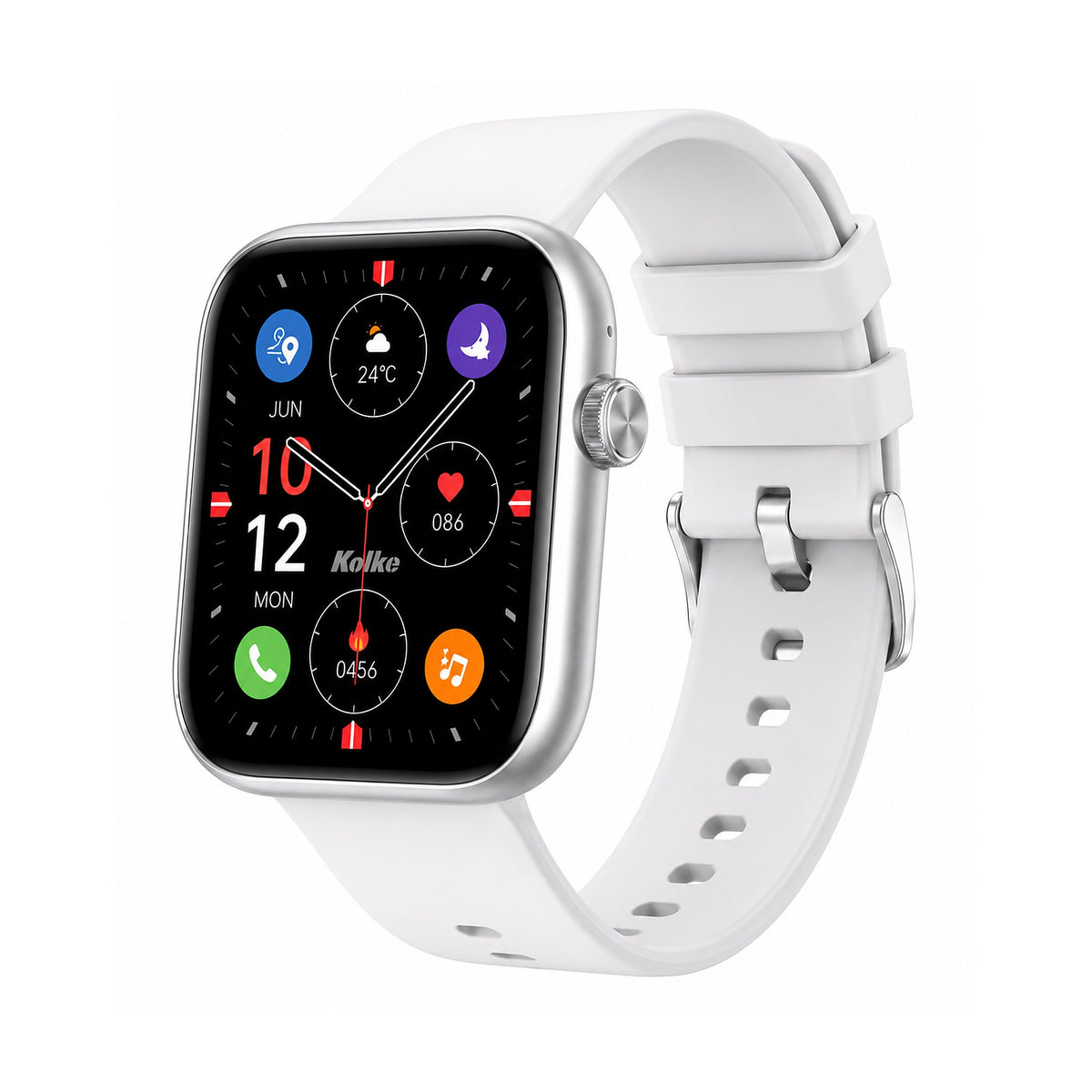 Smartwatch Kolke KVR-795 Plateado con Llamadas Bluetooth y 100+ Modos Deportivos de KOLKE, producto centrado sobre fondo blanco