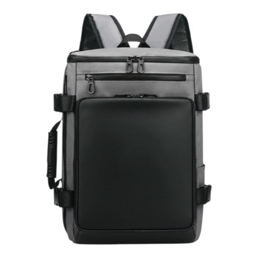 Mochila para notebook A-KP12043 cuero gris y negro tipo maletín