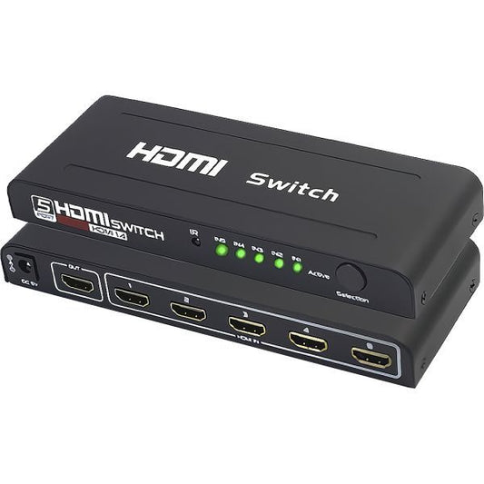 HDMI Switch 5 entradas Full HD con control remoto A-HD04