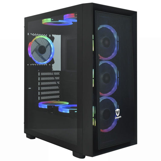 Gabinete Gamer K2801 E-ATX con 8 Coolers RGB y Vidrio Templado