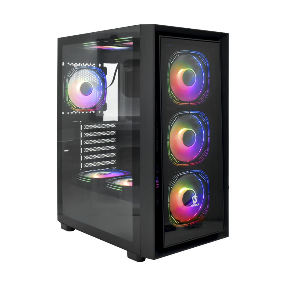 Gabinete Gamer Satellite K51 E-ATX Negro con 8 Coolers RGB de 120/140 mm