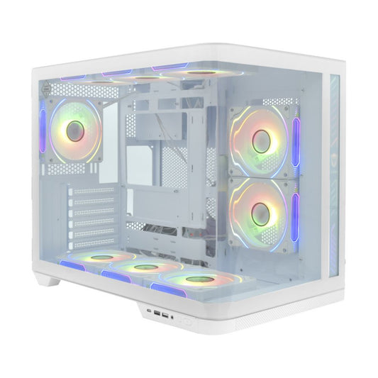 Gabinete Gamer ARGB-66B*9/ACB-7 Blanco K-911