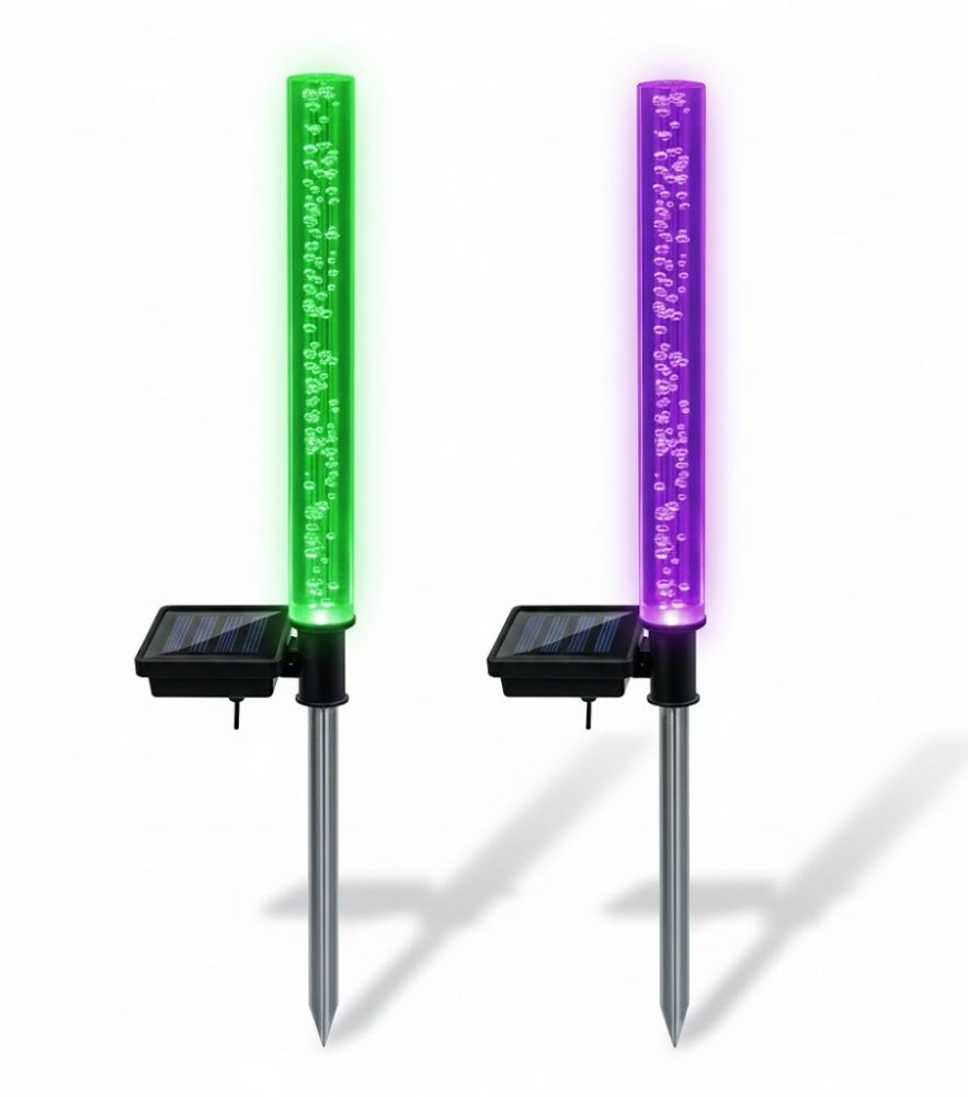 Estaca solar LED decorativa con luces de burbujas para jardín