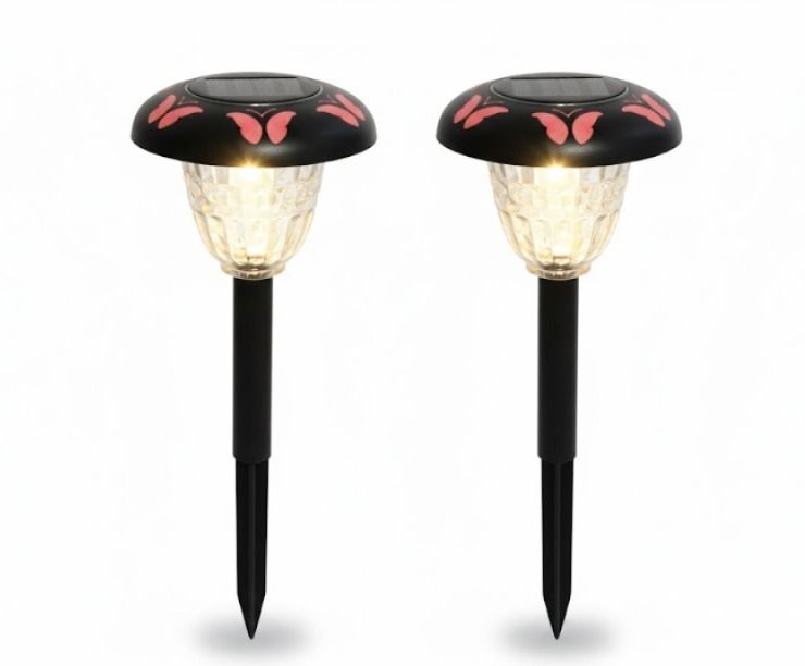 Estaca solar LED decorativa tipo arandela para jardín