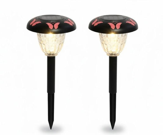Estaca solar LED decorativa tipo arandela para jardín
