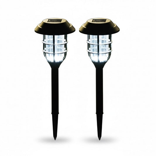estaca solar LED decorativa tipo arandela para jardín