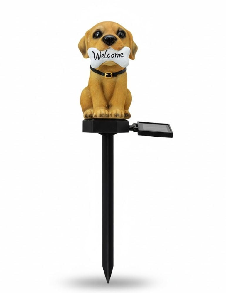 Estaca solar LED decorativa con diseño de perrito para jardín