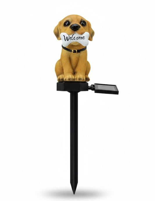 Estaca solar LED decorativa con diseño de perrito para jardín