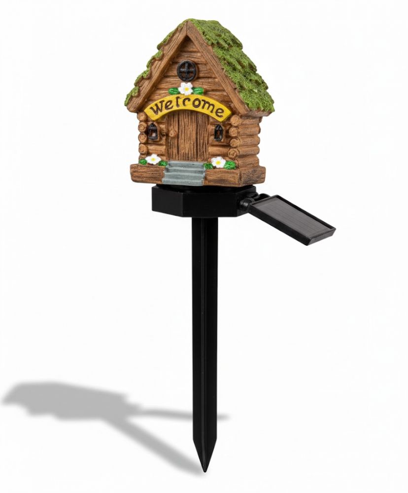Estaca solar LED decorativa con diseño de casa para jardín