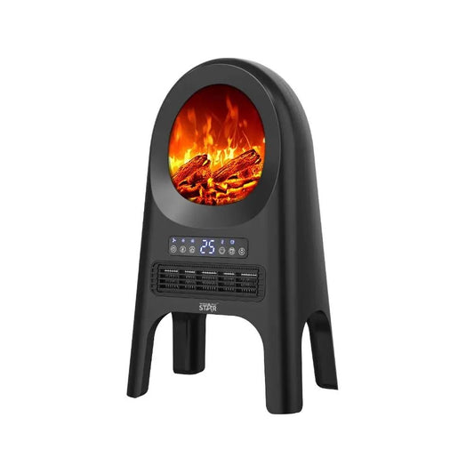 Estufa eléctrica Winning Star ST-4091 negra con control remoto