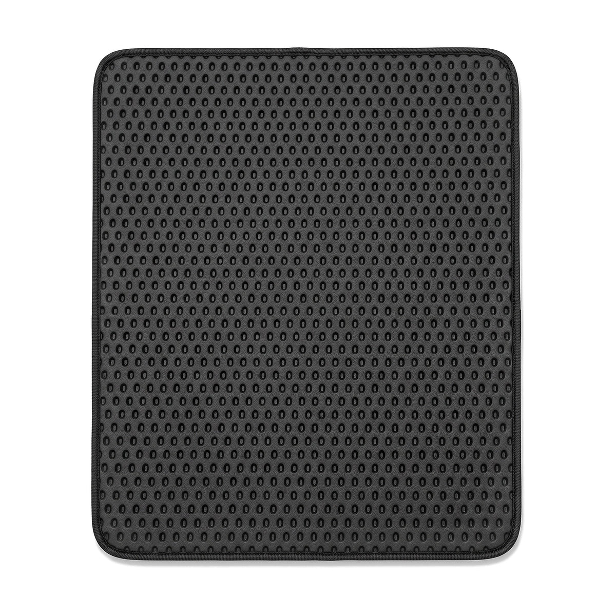 Tapete negro rectangular con textura de panal para arenero