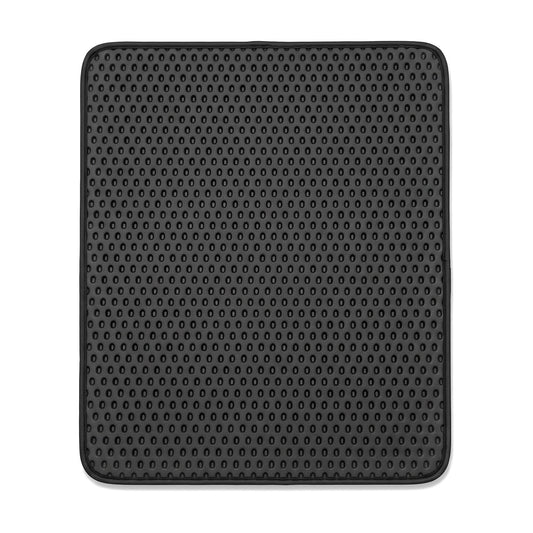 Tapete negro rectangular con textura de panal para arenero