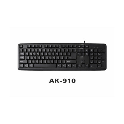 Teclado Básico SATE USB AK-910 104 Teclas Español/Portugués de SATE, producto centrado sobre fondo blanco