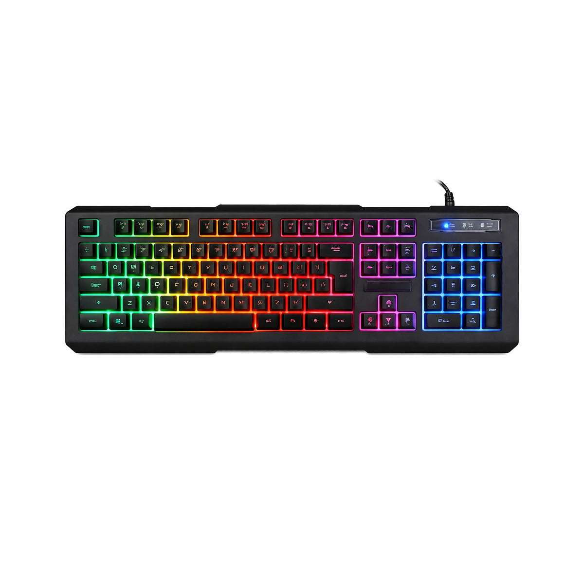 Teclado Gamer AK-840 Español USB Retroiluminado de SATE, producto centrado sobre fondo blanco