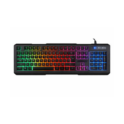 Teclado Gamer AK-840 Español USB Retroiluminado de SATE, producto centrado sobre fondo blanco
