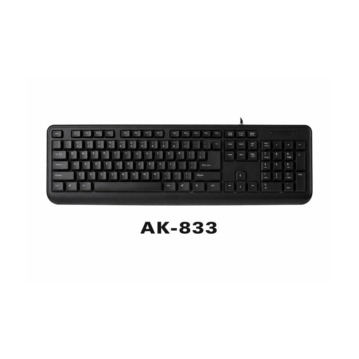 Teclado USB SATE AK-833ES negro con teclas multimedia