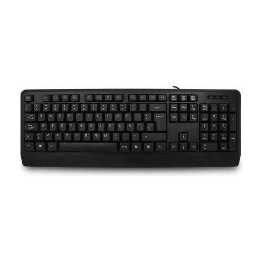 Teclado USB con Cable de 1,35 m - Negro, vista de producto sobre fondo blanco