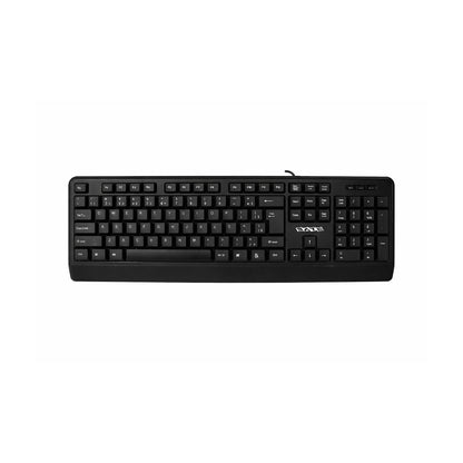 Teclado USB Básico AK-931 Portugués Negro de SATE, producto centrado sobre fondo blanco