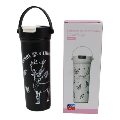 Vaso térmico de acero inoxidable 600 ml con asa diseño reno