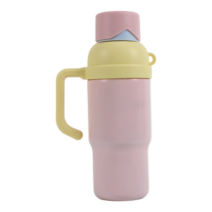 Vaso térmico de acero inoxidable 680 ml con asa rosa