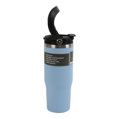 Vaso térmico de acero inoxidable 900 ml celeste con tapa abatible