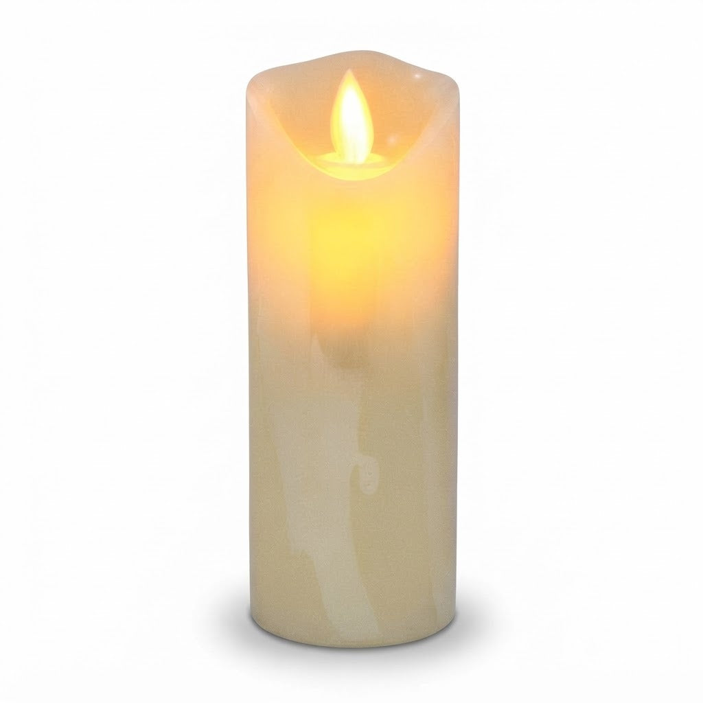 Vela LED Decorativa Satellite A-C5315 de 15 cm con Efecto Parpadeo sobre fondo blanco